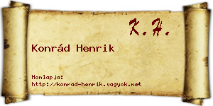 Konrád Henrik névjegykártya